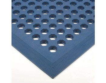 Foto - Modrá olejivzdorná protiskluzová protiúnavová průmyslová rohož - 150 x 90 x 1,2 cm