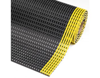 Foto - Černo-žlutá protiskluzová průmyslová olejivzdorná rohož Flexdek - 10 m x 122 cm x 1,2 cm