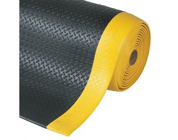 Foto - Černo-žlutá protiúnavová průmyslová rohož Diamond, Sof-Tred - 91 x 60 x 1,27 cm