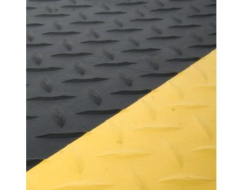Foto - Černo-žlutá gumová protiúnavová průmyslová laminovaná rohož - 300 x 90 x 1,4 cm