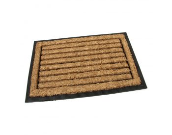Foto - Kokosová čistící venkovní vstupní rohož Rectangle - Stripes, FLOMAT - délka 40 cm, šířka 60 cm a výška 2,2 cm