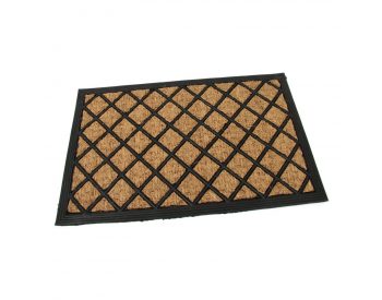 Foto - Kokosová čistící venkovní vstupní rohož Rectangle - Rhombus, FLOMAT - délka 40 cm, šířka 60 cm a výška 0,8 cm