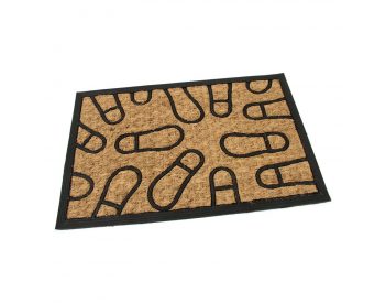 Foto - Kokosová čistící venkovní vstupní rohož Rectangle - Traces, FLOMAT - délka 40 cm, šířka 60 cm a výška 0,8 cm
