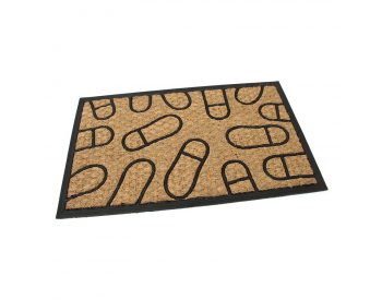 Foto - Kokosová čistící venkovní vstupní rohož Rectangle - Traces, FLOMAT - délka 45 cm, šířka 75 cm a výška 0,8 cm