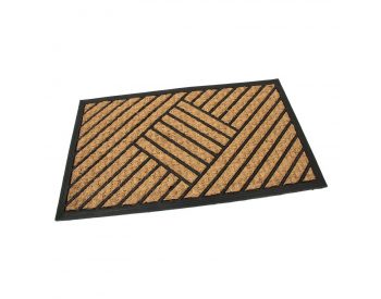 Foto - Kokosová čistící venkovní vstupní rohož Rectangle - Stripes, FLOMAT - délka 45 cm, šířka 75 cm a výška 0,8 cm