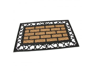 Foto - Kokosová čistící venkovní vstupní rohož Bricks - Deco, FLOMAT - délka 45 cm, šířka 75 cm a výška 0,9 cm