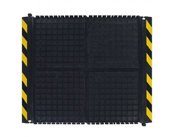 Foto - Černo-žlutá podlahová protiúnavová rohož (střed) - délka 91 cm, šířka 111 cm a výška 1,9 cm