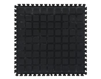 Foto - Černá podlahová protiúnavová protiskluzová dlaždice (střed) - délka 45 cm, šířka 45 cm a výška 2 cm