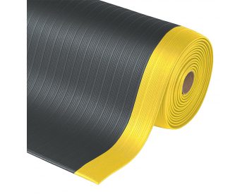 Foto - Černo-žlutá protiúnavová průmyslová rohož Airug, Plus - 1830 x 91 x 0,94 cm