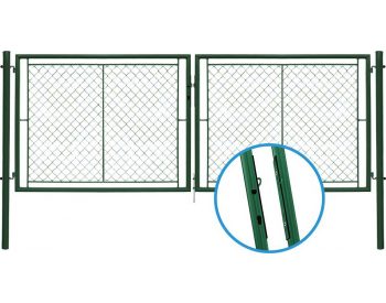 Foto - Brána IDEAL II. dvoukřídlá, 3605x1200, Zn+PVC, zelená