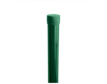 Foto - Sloupek kulatý IDEAL Zn + PVC 2000/48/1,5mm, zelená čepička, zelený
