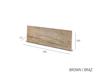 Foto - Obkladový kámen WOKAM dřevěný dekor hnědá 500x200x25 mm Beton balení 0,6m2