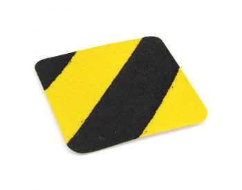 Foto - Černo-žlutá korundová protiskluzová páska (dlaždice) FLOMA Super Hazard - 14 x 14 cm a tloušťka 1 mm