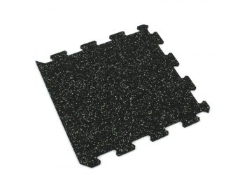 Foto - Černo-zelená gumová modulová puzzle dlažba (okraj) FLOMA IceFlo SF1100 - 100 x 100 x 0,8 cm