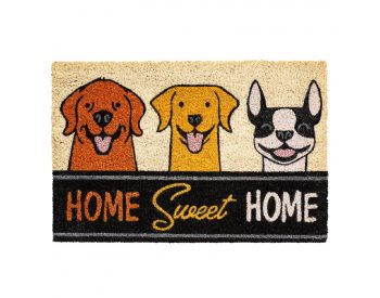 Foto - Kokosová vnitřní čistící vstupní rohož FLOMA Ruco Happy Dogs Home Sweet Home - 40 x 60 x 1,5 cm