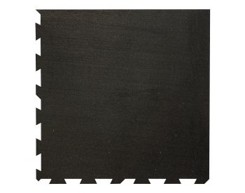 Foto - Černá gumová modulová puzzle dlažba (roh) FLOMA IceFlo SF1100 - 100 x 100 x 1 cm