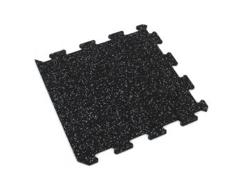 Foto - Černo-šedá gumová modulová puzzle dlažba (okraj) FLOMA FitFlo SF1050 - 100 x 100 x 0,8 cm