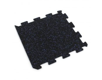 Foto - Černo-modrá gumová modulová puzzle dlažba (okraj) FLOMA FitFlo SF1050 - 100 x 100 x 0,8 cm