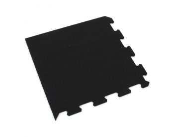 Foto - Černá gumová modulová puzzle dlažba (roh) FLOMA FitFlo SF1050 - 100 x 100 x 0,8 cm