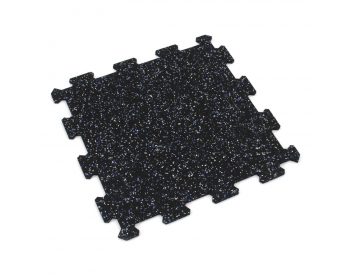 Foto - Černo-bílo-modrá gumová modulová puzzle dlažba (střed) FLOMA FitFlo SF1050 - 100 x 100 x 1,6 cm