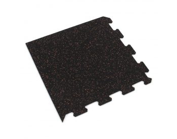 Foto - Černo-červená gumová modulová puzzle dlažba (roh) FLOMA FitFlo SF1050 - 100 x 100 x 1,6 cm