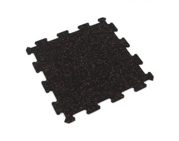 Foto - Černo-červená gumová modulová puzzle dlažba (střed) FLOMA FitFlo SF1050 - 100 x 100 x 1,6 cm
