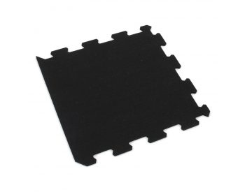 Foto - Černá gumová modulová puzzle dlažba (okraj) FLOMA FitFlo SF1050 - 50 x 50 x 1,6 cm