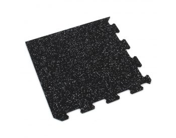 Foto - Černo-šedá gumová modulová puzzle dlažba (roh) FLOMA FitFlo SF1050 - 100 x 100 x 1 cm