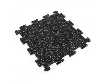 Foto - Černo-bílá gumová modulová puzzle dlažba (střed) FLOMA FitFlo SF1050 - 50 x 50 x 1,6 cm
