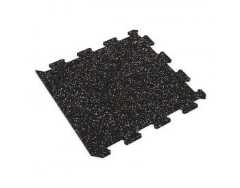 Foto - Černo-bílo-červená gumová modulová puzzle dlažba (okraj) FLOMA FitFlo SF1050 - 50 x 50 x 1 cm