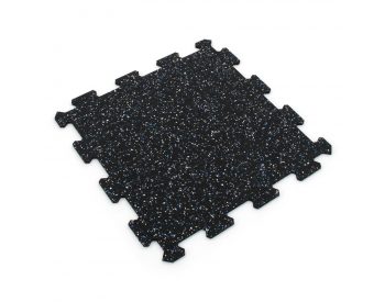 Foto - Černo-bílo-modrá gumová modulová puzzle dlažba (střed) FLOMA FitFlo SF1050 - 50 x 50 x 1 cm
