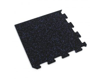 Foto - Černo-modrá gumová modulová puzzle dlažba (roh) FLOMA FitFlo SF1050 - 50 x 50 x 1 cm