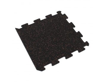 Foto - Černo-červená gumová modulová puzzle dlažba (okraj) FLOMA IceFlo SF1100 - 100 x 100 x 1,6 cm