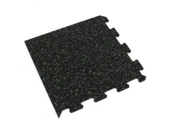 Foto - Černo-zelená gumová modulová puzzle dlažba (roh) FLOMA IceFlo SF1100 - 100 x 100 x 1,6 cm