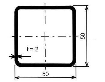 Foto - Jekl čtvercový 50×50×2 mm – 6 m
