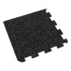 Foto - Černo-šedá gumová modulová puzzle dlažba (roh) FLOMA FitFlo SF1050 - 100 x 100 x 0,8 cm