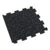 Foto - Černo-bílo-modrá gumová modulová puzzle dlažba (okraj) FLOMA FitFlo SF1050 - 100 x 100 x 0,8 cm