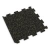 Foto - Černo-žlutá gumová modulová puzzle dlažba (okraj) FLOMA FitFlo SF1050 - 100 x 100 x 1 cm