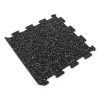 Foto - Černo-bílá gumová modulová puzzle dlažba (okraj) FLOMA FitFlo SF1050 - 50 x 50 x 1,6 cm
