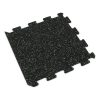 Foto - Černo-zelená gumová modulová puzzle dlažba (okraj) FLOMA FitFlo SF1050 - 50 x 50 x 1 cm