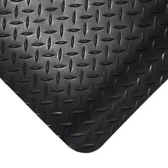 Černá gumová protiúnavová průmyslová rohož - 18,3 m x 90 cm x 1,4 cm