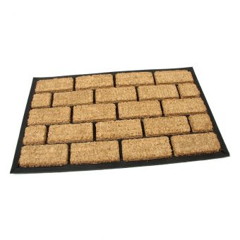 Kokosová čistící venkovní vstupní rohož Rectangle - Bricks, FLOMAT - délka 45 cm, šířka 75 cm a výška 2,2 cm