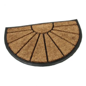 Kokosová čistící venkovní vstupní půlkruhová rohož Sun, FLOMAT - délka 45 cm, šířka 75 cm a výška 2,2 cm