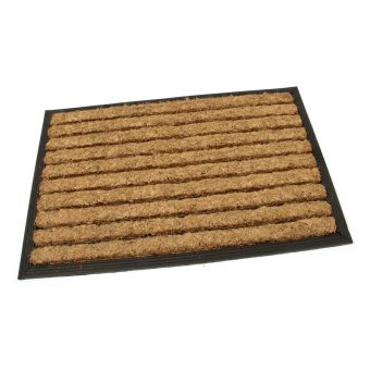 Kokosová čistící venkovní vstupní rohož Stripes, FLOMAT - délka 40 cm, šířka 60 cm a výška 2,2 cm