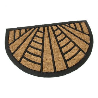 Kokosová čistící venkovní vstupní půlkruhová rohož Stripes - Lines, FLOMAT - délka 40 cm, šířka 60 cm a výška 0,8 cm