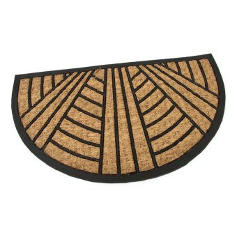 Kokosová čistící venkovní vstupní půlkruhová rohož Stripes - Lines, FLOMAT - délka 45 cm, šířka 75 cm a výška 0,8 cm