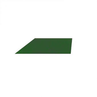 Zelený pravý nájezd (roh) pro gumové dlaždice - délka 75 cm, šířka 30 cm a výška 2,5 cm