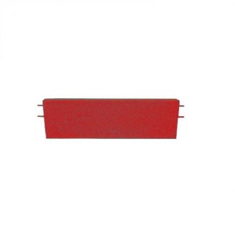 Červený rovný nájezd pro gumové dlaždice - délka 75 cm, šířka 30 cm a výška 6,5 cm