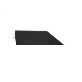 Černý levý nájezd (roh) pro gumové dlaždice - délka 75 cm, šířka 30 cm a výška 6,5 cm