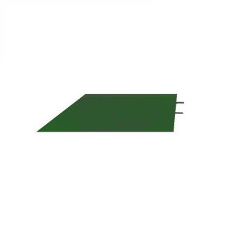 Zelený pravý nájezd (roh) pro gumové dlaždice - délka 75 cm, šířka 30 cm a výška 6,5 cm